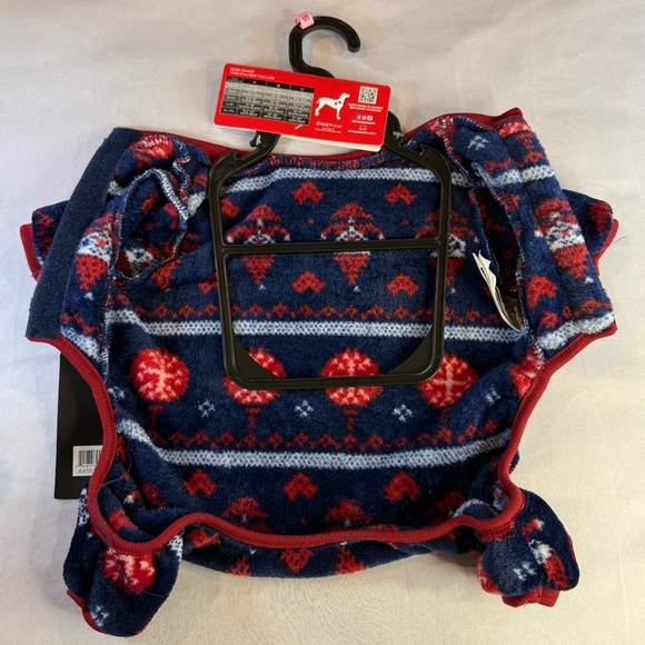 One Paw Holiday Pets' Christmas Fair Isle Pajama / Sweater 1-Piece, Small - Picture 3 of 10